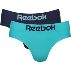 Reebok Damen Seamless Briefs in Marineblau & Türkis | Fitness-Unterwäsche mit Feuchtigkeitsableitungstechnologie | Bequem & dehnbar - Multipack mit 2 Stück.