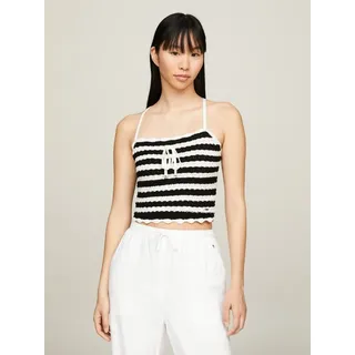 Tommy Hilfiger Tommy Jeans Spaghettitop »TJW CROCHET STRIPE TOP«, schwarz