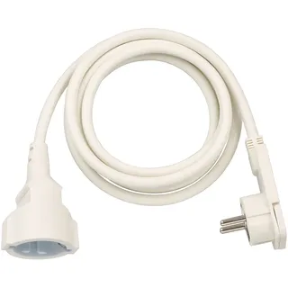 Brennenstuhl Verlängerungskabel mit Winkel-Flachstecker IP20 weiß H05VV-F 3G1,5, 2m (1168980220)