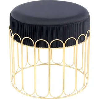 Kayoom Sitzhocker »Hocker Cleopatra 425, Design-Hocker Sitzfläche weich gepolstert« 1 Stk. tlg. samtweich, dekorativ, elegantes Design, edle Optik, schwarz