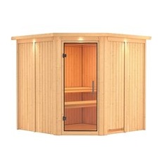 KARIBU Sauna »Vöru«, für 4 Personen, ohne Ofen - beige