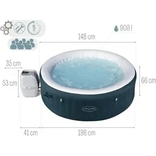 SPA-Pool Miami mit Hydromassage für 4 Personen - Bunt