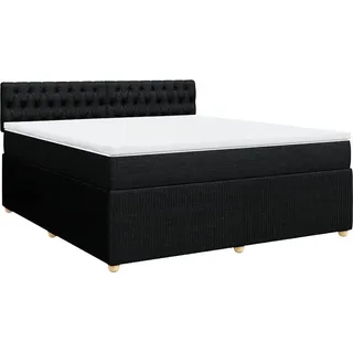 vidaXL Boxspringbett mit Matratze Schwarz 180x200 cm Stoff