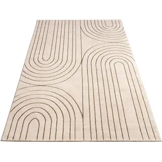 Paco Home Kurzflorteppich 160/230 cm Tuana 215 , Creme , Textil , Rechteckig , 160x230 cm , strapazierfähig, für Fußbodenheizung geeignet , Teppiche und Böden, Teppiche