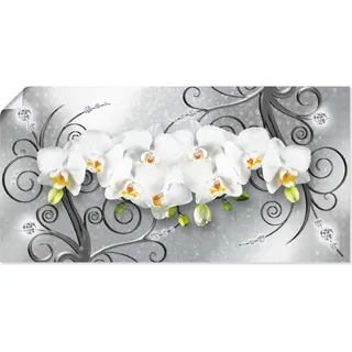 ARTland Artland, Bilder, weisse Orchideen auf Ornamenten«, U1QV (40 x 20 cm)