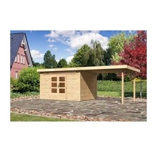 Karibu Holz-Gartenhaus Kumla 7 Natur Pultdach Unbehandelt 360 cm x 240 cm