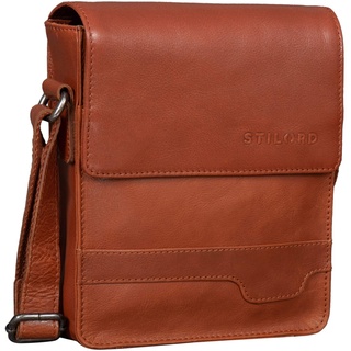 STILORD 'Sven' Herrenhandtasche Leder Umhängetasche klein Schultertasche Männer 8 Zoll Tablet Herren-Tasche Messenger Bag DIN A5 Echtes Leder, Farbe:vegetabil - brandy