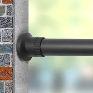 Teleskopstange, 210-310cm, Schwarz, Klemmstange für Gardinen und Raumteiler, ausziehbare Gardinenstange, Spannstange