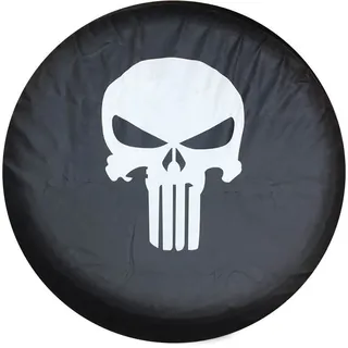 LITTOU Universelle Passform Reserveradabdeckung, schwarz 4WD 4x4 (Schädel, 15" for Diameter 27''-29'')