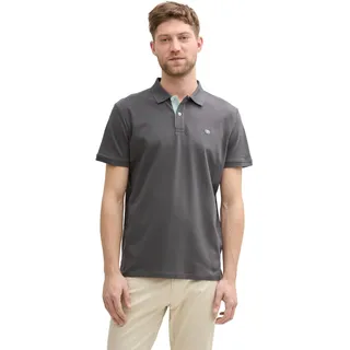 Tom Tailor Poloshirt mit Logo Stickerei, grau