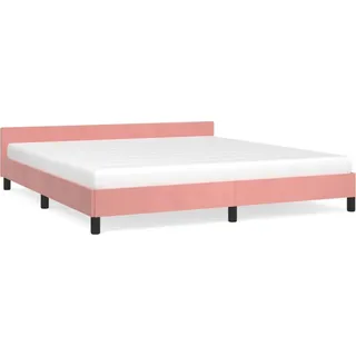 vidaXL Bettgestell mit Kopfteil ohne Matratze Rosa 180x200 cm Samt - Rosa