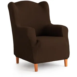 MAXIFUNDAS Elastischer Sofabezug für Sofa, Ohrensessel, Braun, extra weich, rutschfest und elastisch, Modell Inka