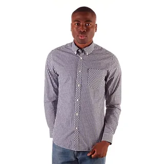 Ben Sherman Signature Gingham Langarmhemd - Navy Blue - M