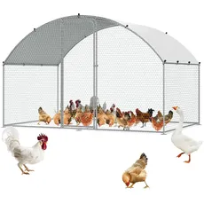 VEVOR Hühnerstall, 3 x 1,97 x 1,99 m, begehbarer Hühnerauslauf für den Hof mit Abdeckung, Hühnerhaus mit Turmdach und Sicherheitsschloss für Hinterhof, Bauernhof, Enten-, Kaninchen- und Geflügelkäfig