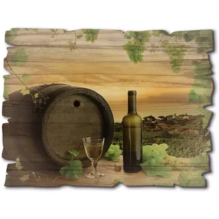 Artland Holzbild »Wein Trauben Reben Weinberg« Wein Bilder 1 Stk. tlg., grün