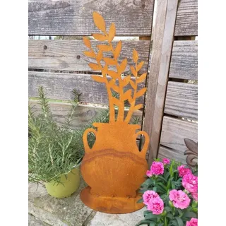 Edelrost Pflanzvase bauchig, Zamioculcas (Glücksfeder)
