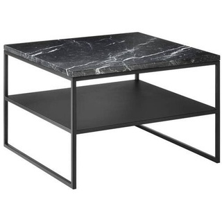 Johann Jakob Couchtisch , Schwarz , Stein , Marmoroptik , quadratisch , eckig , 65x41x65 cm , einfacher Aufbau , Wohnzimmer, Wohnzimmertische, Couchtische, Couchtische Keramik