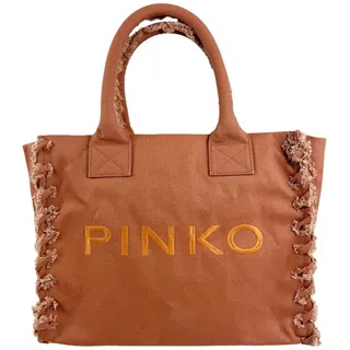 Pinko Shopper Medium Beach in Canvas Damen Tasche Terracotta 106673 L08