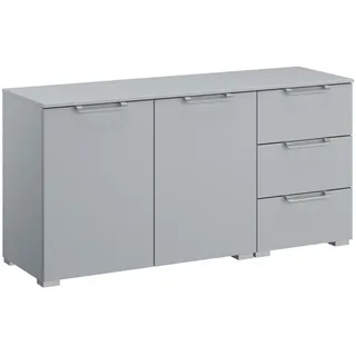 Novel Sideboard , Hellgrau , Metall , 1 Fächer , 3 Schubladen , 120x61x42 cm , Blauer Engel, Goldenes M, BQ - Bündnis für Qualität, Made in Germany , Typenauswahl, Beimöbel erhältlich, stehend, in verschiedenen Größen erhältlich, in verschiedenen Holzdekoren erhältlich , Kleinmöbel, Kommoden, Sideboards