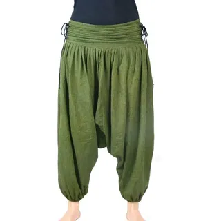 Haremshose "Jaya" für Damen - Pumphose im Aladin-Stil - Pluderhose für Sport & Freizeit, grün L/XL - Grün