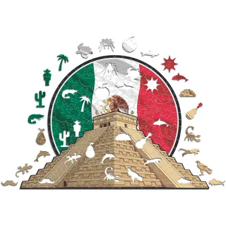 Iconic Puzzles, Chichén itzá, 100% ökologisch nachhaltiges Holzpuzzle mit offizieller Lizenz, Größe S, 150 Teile