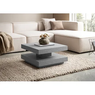 Couchtisch FineBuy 60 cm Wohnzimmertisch Sofatisch Quadratisch Klein Kaffeetisch - Grau