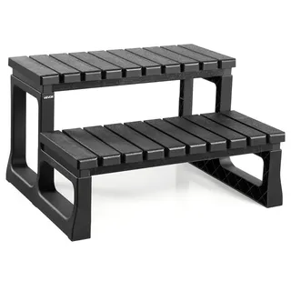 Vevor Badewannenstufe Pooltreppe 2-stufige Außentreppe 599,44 mm Schwarz