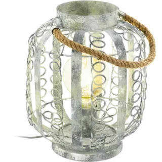 EGLO Tischlampe Hagley, 1 flammige Tischleuchte Vintage, Retro, Nachttischlampe aus Stahl in Creme-Gold, Lampe mit Schalter, E27 Fassung