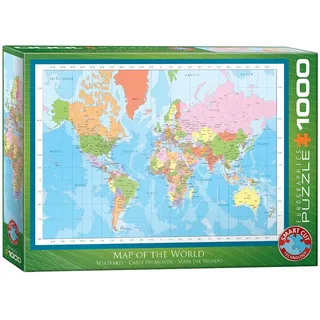 EuroGraphics EG60001271 Puzzle Weltkarte mehrfarbig, 1000