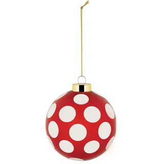 Alessi Delight NZ04 3 – Christbaumkugel, aus Mundgeblasenem Glas, Durchmesser 9 cm, Rot, Weiß, Gold
