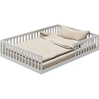 Kids Collective Jugendbett Bodenbett 140 x 200 cm Kiefer massiv weiß
