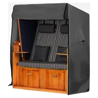 Winterfeste Schutzhülle für Strandkörbe 120 cm breit, passend für 110 cm breite Strandkörbe, aus 600D Oxford-Gewebe, UV-beständig