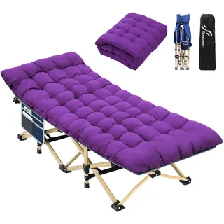 Sportneer Feldbett mit Matratze, Klappbett Breite 71cm Tragfähigkeit 204KG Gästebett Campingbett Feldbett Mit Aufbewahrungstasche für Erwachsene Outdoor Indoor Garten Camping Reisen