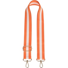 styleBREAKER Taschen Schulterriemen gestreift, Wechsel Taschengurt mit Karabinerhaken, verstellbar, Unisex 02013016, Farbe:Orange-Weiß