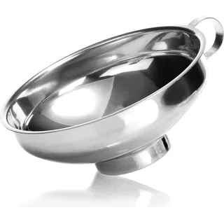 com-four® Trichter aus rostfreiem Edelstahl 304 - Einfülltrichter für Einmachgläser beim Einkochen - Marmeladentrichter mit Einfüllstutzen und Griff - spülmaschinengeeignet