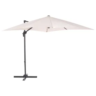BELIANI Sonnenschirm Beige Polyester quadratische Form 250 x 250 x 235 cm Terrasse Balkon Garten - Beige, Schwarz
