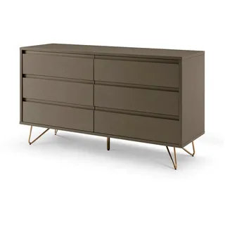 SalesFever Bolton Design Sideboard 120 x 70 x 40 cm Grau / Gold