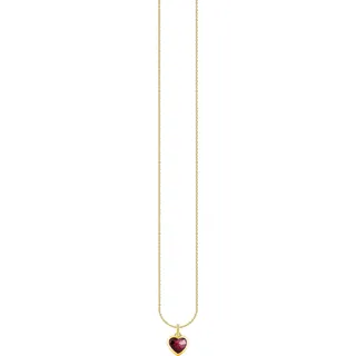 Thomas Sabo Kette mit dunkelrotem Herz-Anhänger Gold