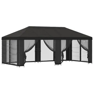 vidaXL Garten Pavillon mit Seitenwänden 6 x 3 m Anthrazit - Grau