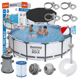 Bestway Steel Pro MAX Stahlrahmen Pool 366x76cm Komplettset