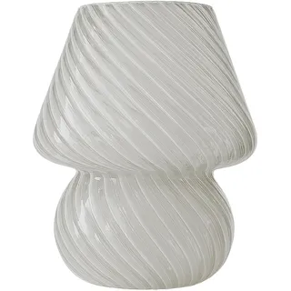 Relaxdays Tischlampe, Pilz Design, Glas, E27, batteriebetriebene Nachttischlampe, HxD: 24 x 16 cm, Touch, Farbauswahl