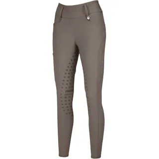 PIKEUR Damen Reitleggings Fullgrip Siebdruck taupe Athleisure, Größe:42 - Beige