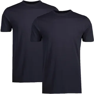 T-Shirt LERROS "Doppelpack T-Shirt Rundhals in Premium Baumwollqualität", Herren, Gr. S, blau (navy), 100% Baumwolle, Rundhals, Shirts T-Shirt, Weiche Baumwolle, Rundhalsausschnitt, kurze Ärmel, hautfreundlich