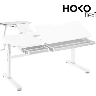 HOKO Kinderschreibtisch Ergo Jugend Schreibtisch höhenverstellbar 54-76 cm, 120x60 cm, Weiß. - Weiß