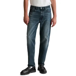 Tapered-fit-Jeans MARC O'POLO DENIM "Runne", Herren, Gr. 32, Länge 32, blau (dunkelblau), Denim/Jeans, Obermaterial: 100% Baumwolle, normal, Jeans Tapered-fit-Jeans, tapered fit, reine Bio-Baumwolle