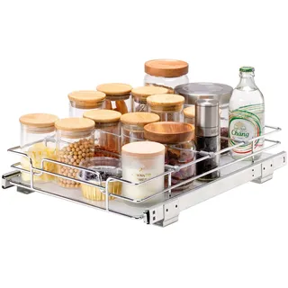 VEVOR ausziehbares Gewürzregal (315x420x85 mm) Spülschrankregal Küchenschrank, Schiebeschublade Waschbecken Gewürzregal Schrank Organizer Unterschrankregal 355x444x177 mm (Installationsgröße)