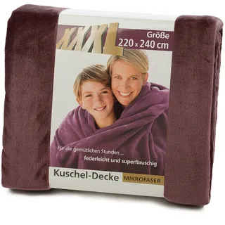 Gözze - Wohn- und Kuscheldecke, Memphis, Hohes Stoffgewicht 300 g/m2, 220 x 240 cm - Altrosa