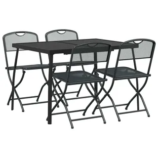 vidaXL Gartenmöbel Set 5 pcs Anthrazit Eisen und Stahl - Grau