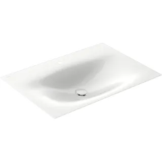 KEUCO EDITION 11 ART Einbauwaschtisch aus Stahl-Emaille, 806x4x493mm, mit 1 Hahnloch, 32590510801, Farbe: Weiß