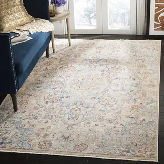 SAFAVIEH Traditionell Teppich für Wohnzimmer, Esszimmer, Schlafzimmer - Illusion Collection, Kurzer Flor, Hellblau und Creme, 183 X 274 cm
